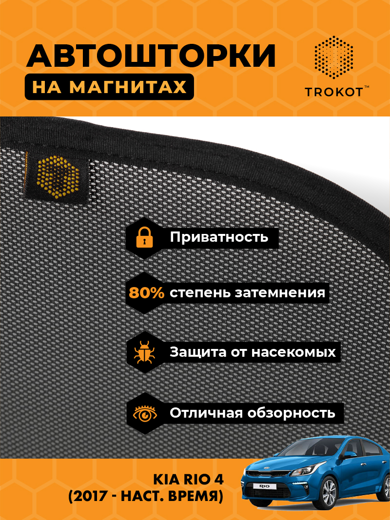 Автомобильные шторки Kia Rio (4) (X-Line) (2017-наст.время) Хэтчбек 5 дв Комплект на передние двери STANDART